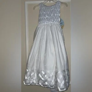 NWT Girl's Cinderella Formal Gown White Flower Girl/Communion Dress - Picture 1 of 4