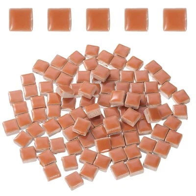 205pcs Square Ceramic Mosaic Tiles, Bulk Stained Mosaic Tiles (200g, Orange) Foto 1 de 4