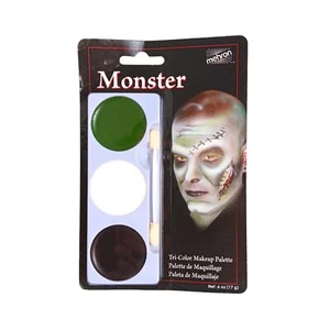 Mehron, Monster, Cream Makeup, Tri-Color Palette, 3 Colors Halloween NEW - Picture 1 of 2