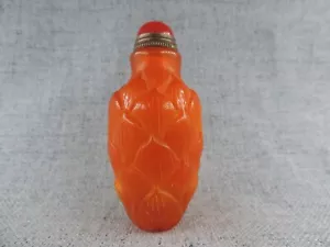 Chinese Peking Glass Snuff Bottle Hand-carved Nice Pattern - Picture 1 of 6