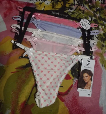 5 NEW DAISY FUENTES INTIMATES DF4836A 1 NO PANTY LINES STRING THONG PANTIES M - Image 1 of 2