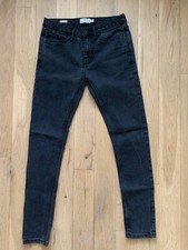 Mens Skinny Jeans Trousers TOPMAN Spray on Grey UK 30R EUR76cm Cotton Blend
