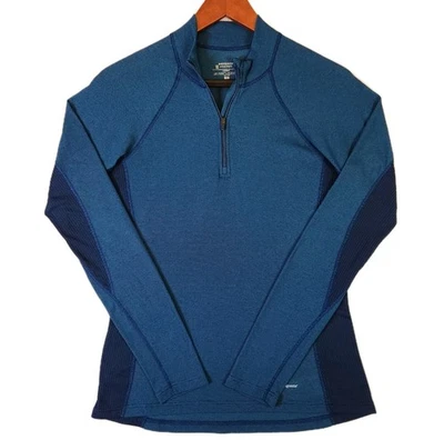 Patagonia Capilene Performance Baselayer Quarter Zip Shirt Medium Blue Outdoors - Image 1 of 4