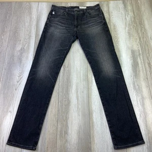 AG Adriano Goldschmied Jeans Mens 32x33 Black The Tellis Modern Slim Whiskered - Picture 1 of 14