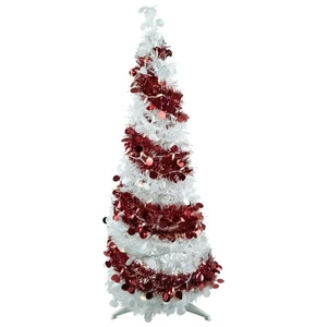 Northlight 4' Pre-Lit Candy Cane Pop-Up Artificial Christmas Tree, Clear Lights - Picture 1 of 7