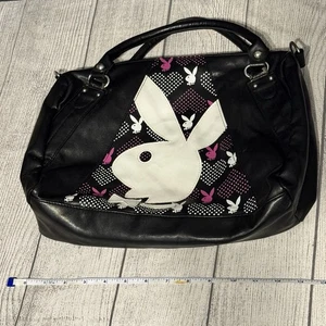 Cartera de Vinilo NEGRO Playboy Años 90 De Colección Cremallera Mediana Y2K Big White Bunny Logo RARA - Imagen 1 de 12