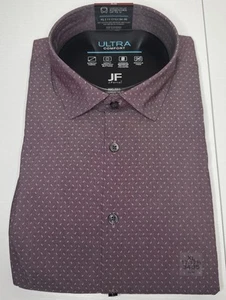 J. Ferrar Ultra Comfort dress Shirt Mens XL Stretch Slim Burgundy 17-17.5 34/35 - Picture 1 of 3