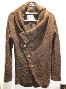 Element Sweater Cross Button Knit Brown Women's L - Picture 1 of 11