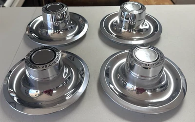 TALL Power Disk Brakes CORVETTE CAMARO CHEVELLE RALLY Wheel Center Hub Cap SET - Image 1 of 4