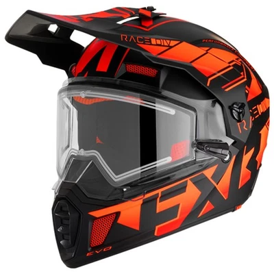 FXR Clutch X Evo Snowmobile Helmet Electric Shield Anti-Fog Breath Box Orange — 第 1/4 张图片