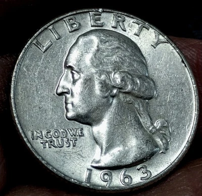 1963 D Error Washington Quarter RPM D/D * 90% Silver * CHOICE Premium Quality  - Image 1 of 4