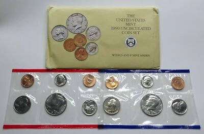 E22  1990 P D US Mint Set  12 coins DENVER PHILADELPHIA - Image 1 of 2