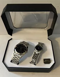 Brand New Silver Tone FUTURA Man & Woman's Watch Set in Box Water Resistant READ - Picture 1 of 4