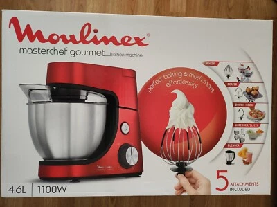 Robot patissier MOULINEX MASTERCHIEF QA512G10 Rouge 5,6l Etat NEUF - Photo 1/4