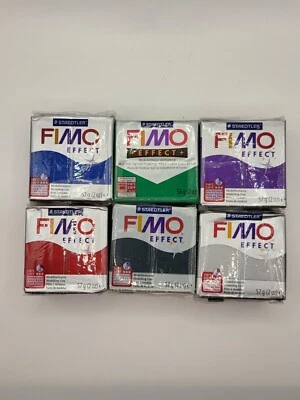 Fimo Polymer Clay - Lot of 12 - Glitter Primary Colors - 2 oz Blocks - Image 1 of 4