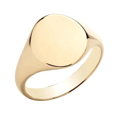 9ct Yellow Gold on Silver Mens Signet Ring size M N O P Q R S T U V W X Y Z - Image 1 of 4