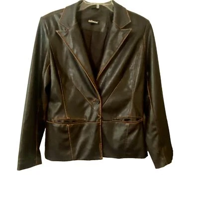 Dollhouse Vintage Blazer Jacket Womens Size M Distressed Faux Leather - Image 1 of 4