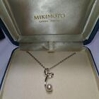 Mikimoto Silver Akoya Pearl Pendant 15.8” Necklace With Both Boxes