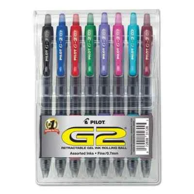 Pilot G2 Premium Gel Roller Pens 0.7mm Pack of 8 Assorted Colors - Image 1 of 2