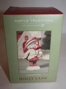 DEPT 56 Holly Lane A Little Holly Basket Porzellan Figur Weihnachten - Bild 1 von 5