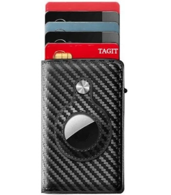 AirTag Wallet for Men – Minimalist RFID-Blocking Credit Card Holder with Carbon - Image 1 of 4