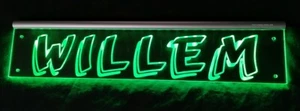 Willem LED Namenschild Wunschname LKW Trucker Schild personalisiert Wilhelm Will - Picture 1 of 12
