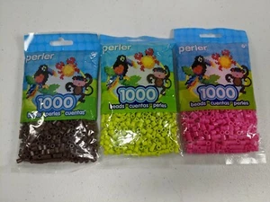 Perler Beads Lot 3 Packs 1000 Each Iron On Fuse Beads Pink Brown Prickly Pear - Picture 1 of 4