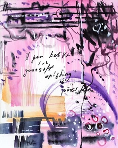 Pintura Original Abstracta Rosa Arte Moderno Acuarela Arte Contemporáneo de Pared 10x8 - Imagen 1 de 10