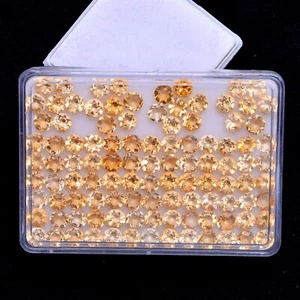 VVS 25 Pcs Natural Citrine AAA Quality 6MM Round Untreated Sparkling Gemstones - Picture 1 of 9