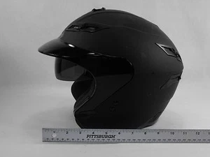 GMax 67SFMVSS Black Open Face Motorcycle Helmet Retractable Visor 0011010 - Foto 1 di 8