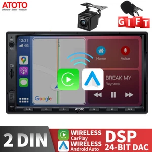 ATOTO F7 Doppel Din 7 Zoll Autoradio Wireless CarPlay GPS Bluetooth FM+HD Camera - Bild 1 von 12