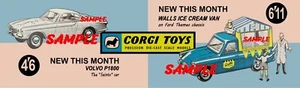 Corgi Walls Ice Cream Van Saints Car Volvo 447 258 streamer poster leaflet - Picture 1 of 1