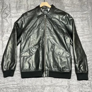 Volcom Faux Leather Riders Jacket Black Size XL Double Zipper - Picture 1 of 11