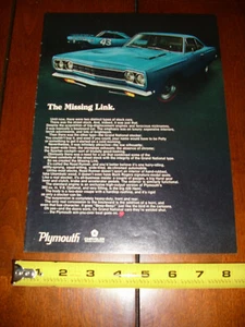 Plymouth Road Runner 1968 original Ad Richard Petty - Imagen 1 de 4