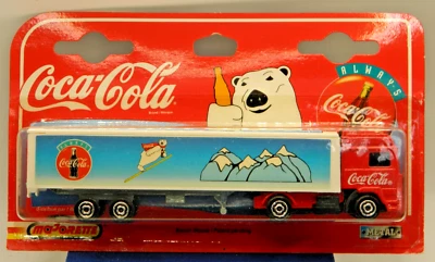 MAJORETTE - 1/100 Scale - VOLVO COE COCA COLA  Truck - 300 Series - RED - MOC - - Image 1 of 4