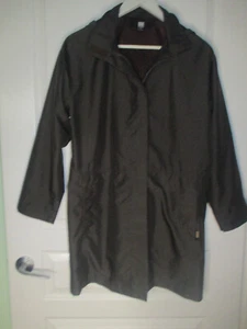VERGE BROWN, RAINPROOF, 3/4 LENGTH, ZIPUP, HOODED, LADIES JACKET. SIZE 10-12 - Picture 1 of 10