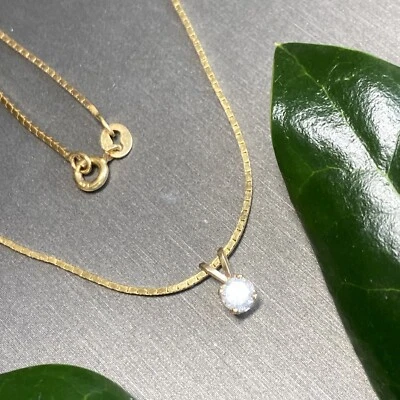 Collar Colgante Diamante Vintage Joyería Fina Patrimonio Usado Oro Amarillo 14K Foto 1 de 4