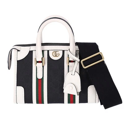 Bolso de Mano GUCCI Ophidia Mini Asa Superior 715771 Denim Negro Blanco Multi  Foto 1 de 4