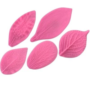 5pcs/set Leaf Silicone Mold Fondant Cake Decorating Tool Peony Rose Floral Petal - Picture 1 of 8