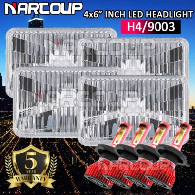 For Chevrolet C30 C20 C10 4x6" LED Headlights Hi/Lo Beam 4PCS - Image 1 of 4