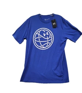 Under Armour T Shirt Men's Large Hoops Icon Tee Blue Loose Fit Basketball NWT - Picture 1 of 9