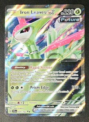 Iron Leaves EX 025/162 2024 Pokemon SV05 Temporal Forces Double Rare Holo - Image 1 of 2