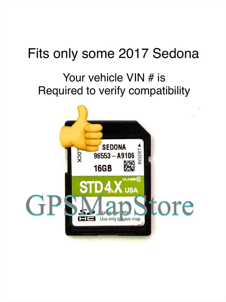 2017 Sedona GPS Navigation Memory SD Card U.S Map *Please Read Description - Image 1 of 2