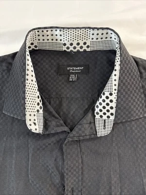 Camisa de vestir Statement Confidence para hombre negra blanca a rayas con botones - XXL Foto 1 de 4