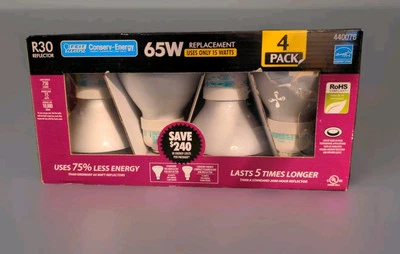 R30 Reflector Lamp Bulb 65W Replacement By Feit 4 Light 750 Lumens 15 Watt - Image 1 of 4