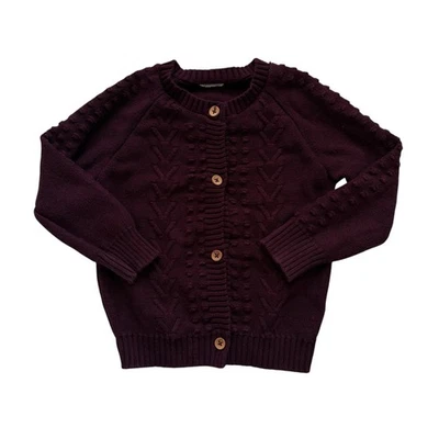 Jamie Kay Burgundy Popcorn Cardigan Sweater Size 4y - Image 1 of 4