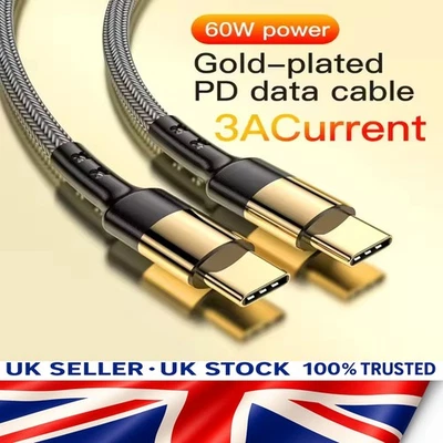 ⚡ USB C to Type C Fast Charging Cable 60W PD for Samsung Apple 1.2m ⚡ - Image 1 of 4