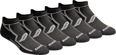 Saucony Hombre Rundry Bolt Performance No-Show Grande, Negro Surtido (6 Pares)  Foto 1 de 4