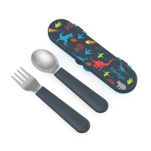 Kids Stainless Steel Utensil Set - Reusable Fork, Spoon & Storage Case - High... - Picture 1 of 7