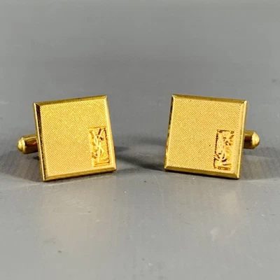 Gemelos de metal con logotipo dorado vintage YVES SAINT LAURENT Foto 1 de 2